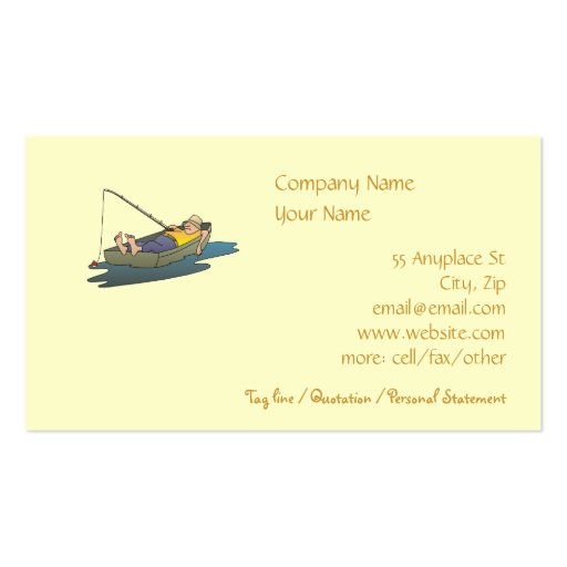 Lazy Boat Day Fishing business card template