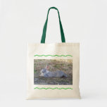 Lazy Bunny Green Tote Bag