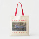 Lazy Bunny Red Tote Bag