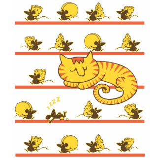 Lazy Cat and Mice T-Shirt shirt