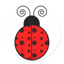 Lazy Daisy Ladybug Sticker by 13BlackCatsDesigns Lazy Daisy Ladybug Sticker
