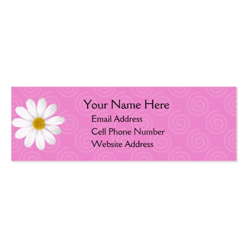 Lazy Daisy Skinny Profile Card Business Cards (front side)