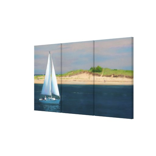 Lazy Day Sail  Triptych Canvas Giclee Print Canvas Prints