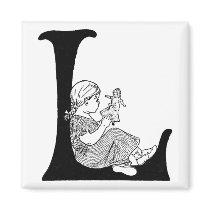 Lazy Days Letter 'L' - Magnet by dchaddad Lazy Days Letter 'L' - Magnet
