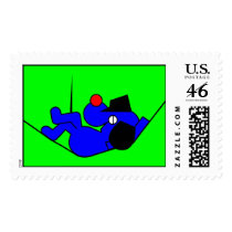 Lazy Dog - blue postage
