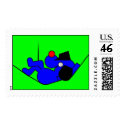 Lazy Dog - blue postage