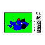 Lazy Dog - blue postage