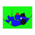 Lazy Dog - blue postcards