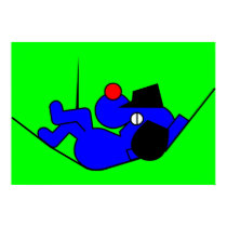 Lazy Dog - blue posters