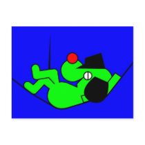 Lazy Dog - green postcards