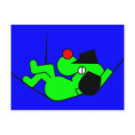 Lazy Dog - green Post Cards