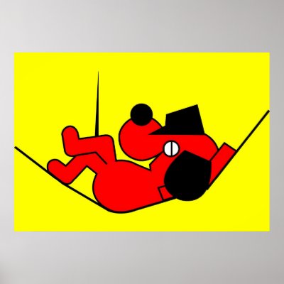 Lazy Dog - red Poster by lonvig
