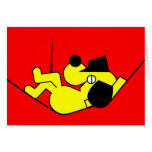 Lazy Dog - yellow Greeting Cards