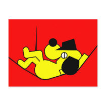 Lazy Dog - yellow postcards by lonvig Lazy Dog - yellow postcards