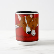 Lazy English Bull Terrier Dog Breed Illustration Mug