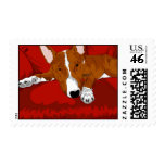 Lazy English Bull Terrier Dog Breed Illustration postage
