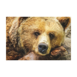 Lazy Grizzly Bear Canvas
