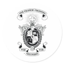 LCA Coat of Arms B+W Round Stickers