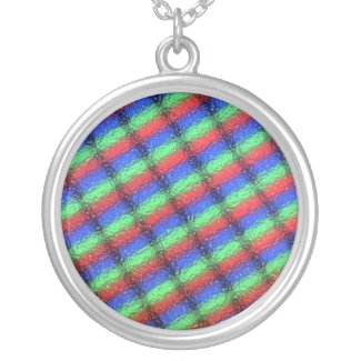 lcd microstructure round pendant necklace