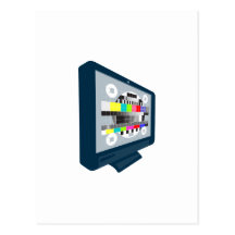 LCD Plasma TV Television Test Pattern Post Card