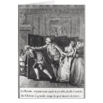 Le Baron chassa Candide du Chateau Greeting Card