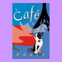 Le Cafe de Petit Chien, Paris (bleu) posters by printslink Le Cafe de Petit Chien, Paris (bleu) posters
