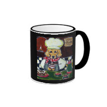 Le Cafe Golden Retriever Coffee Mugs