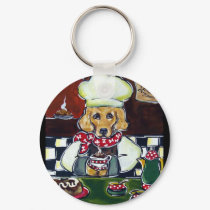Le Cafe Golden Retriever keychains