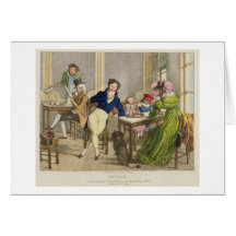 Le Cafe, pub. by Rodwell and Martin, 1820 (colour Greeting Card