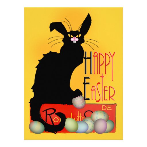 Le Chat Noir - Happy Easter Invitation (front side)