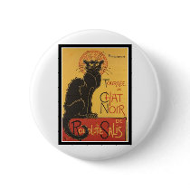 LE CHAT NOIR PRINT PINBACK BUTTON