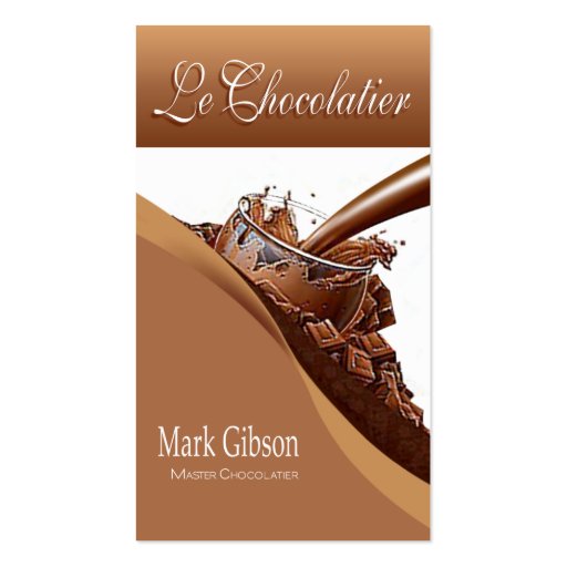 "Le Chocolatier" - Gourmet Chocolates, Sweets Business Cards (front side)