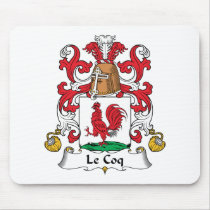 Le Coq Family Crest mousepads by coatsofarms Le Coq Family Crest mousepads