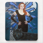 le Fay Wolf Goddess by Lori Karels mousepads