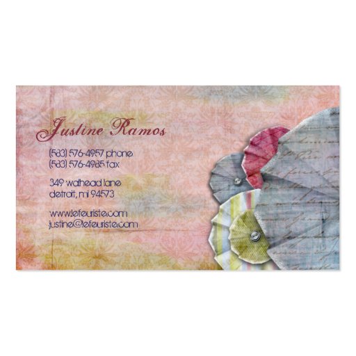 Le Fleuriste Business Cards (back side)