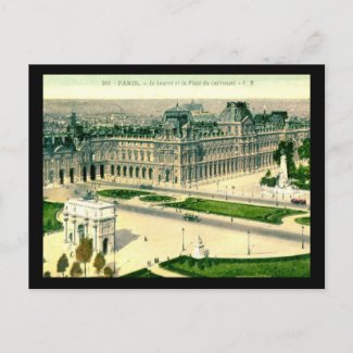 Le Louvre, Paris, France Vintage postcard