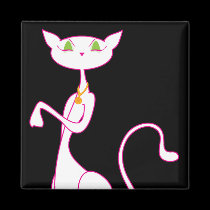 Le Meow Blanc Magnets magnets