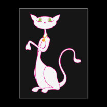 Le Meow Blanc Postcards postcards
