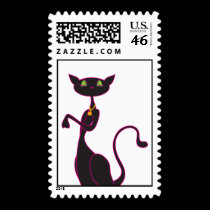 Le Meow Noir Postage Stamps stamps