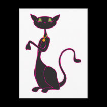 Le Meow Noir Postcards postcards