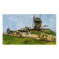 Le Moulin de la Galette by  Vincent van Gogh. Business Card Template
