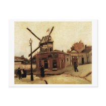 Le Moulin de la Galette, Vincent van Gogh postcards by masterpiecesofart Le Moulin de la Galette, Vincent van Gogh postcards