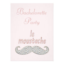 le moustache in Pearls and Pink Custom Announcement