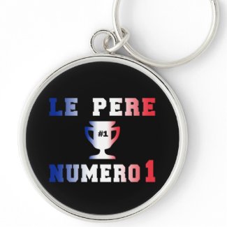 Le Père Numero 1 #1 Dad in French Father's Day keychain