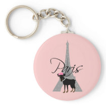 Le petit chien à Paris Keychain