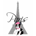 Le petit chien à Paris t-shirts