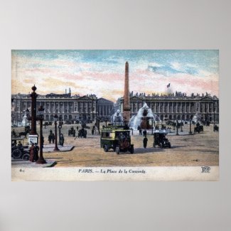 Le Place de la Concorde Paris France Vintage print