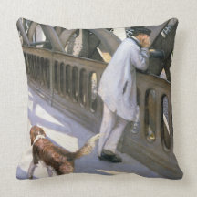 Le Pont de L'Europe: detail of a resting man and a Throw Pillow