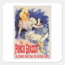 Le Punch Grassot Vintage Wine Drink Ad Art Sticker