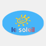 Le Soleil The Sun in French Summer Vacation Oval Sticker